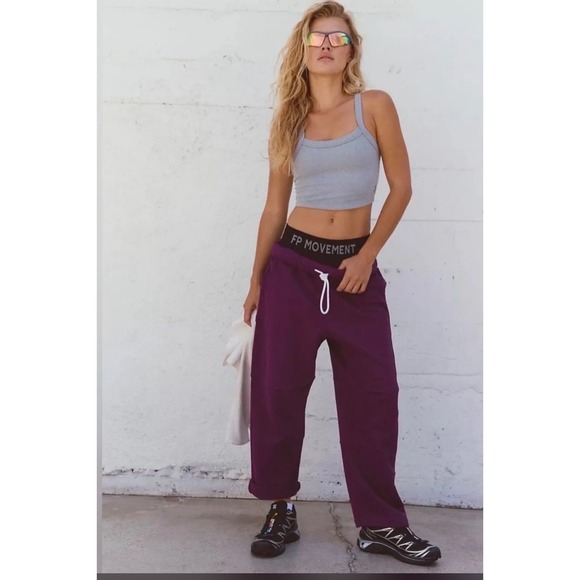 Free People Pants - NWT Free People Movement Final Call Pants/Deep Mulberry Medium